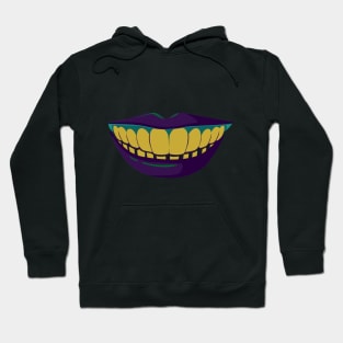 Halloween Purple lips golden smile Vintage Gift Hoodie